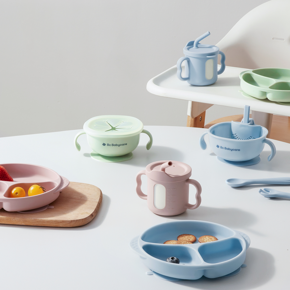 Bc Babycare Silicone Baby Feeding Set – 6‑Piece BPA‑Free Mealtime Kit