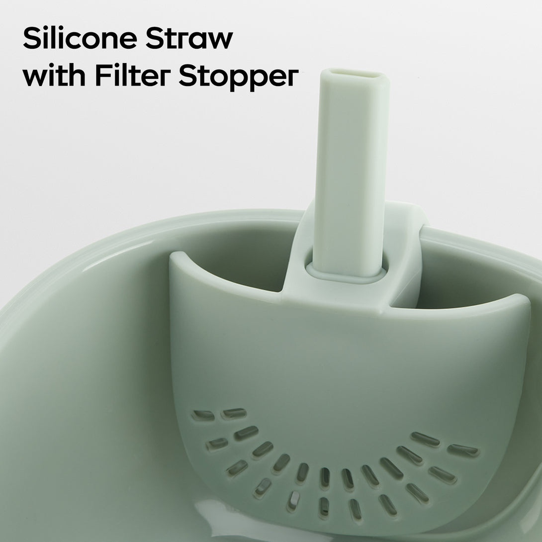 A suction Snack Bowl silicone straw with filter stopper