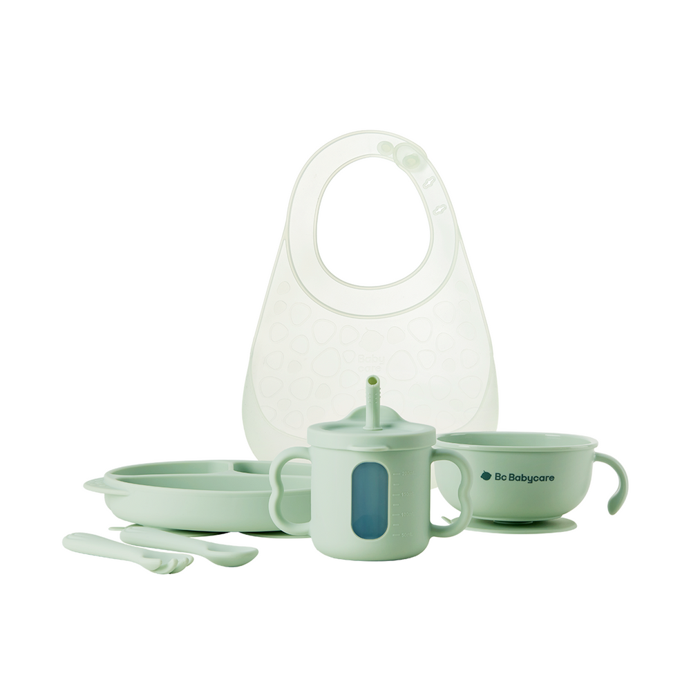 Chicco Siliconen F Babyvoedingsset Antislip, BPA-vrij, 3-delige bijvoedingset bestaande uit Stevige Easy Roll slab, Easy Bowl met zuignap en lepel, 6M , Blauw