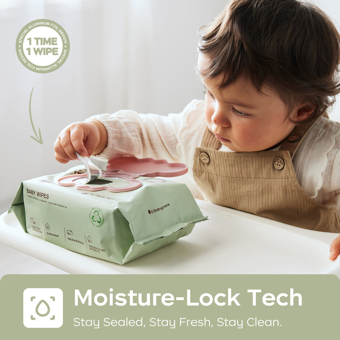 Bc BabyCare wipes with moisture-lock technology keep the wipes stay sealed,stay fresh,stay clean