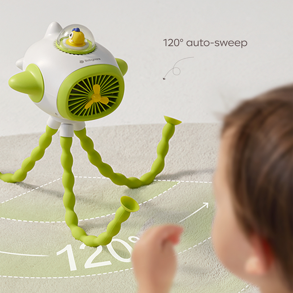 Portable Baby Fan – Quiet Clip‑On & 360° Flexible Cooling – Bc Babycare