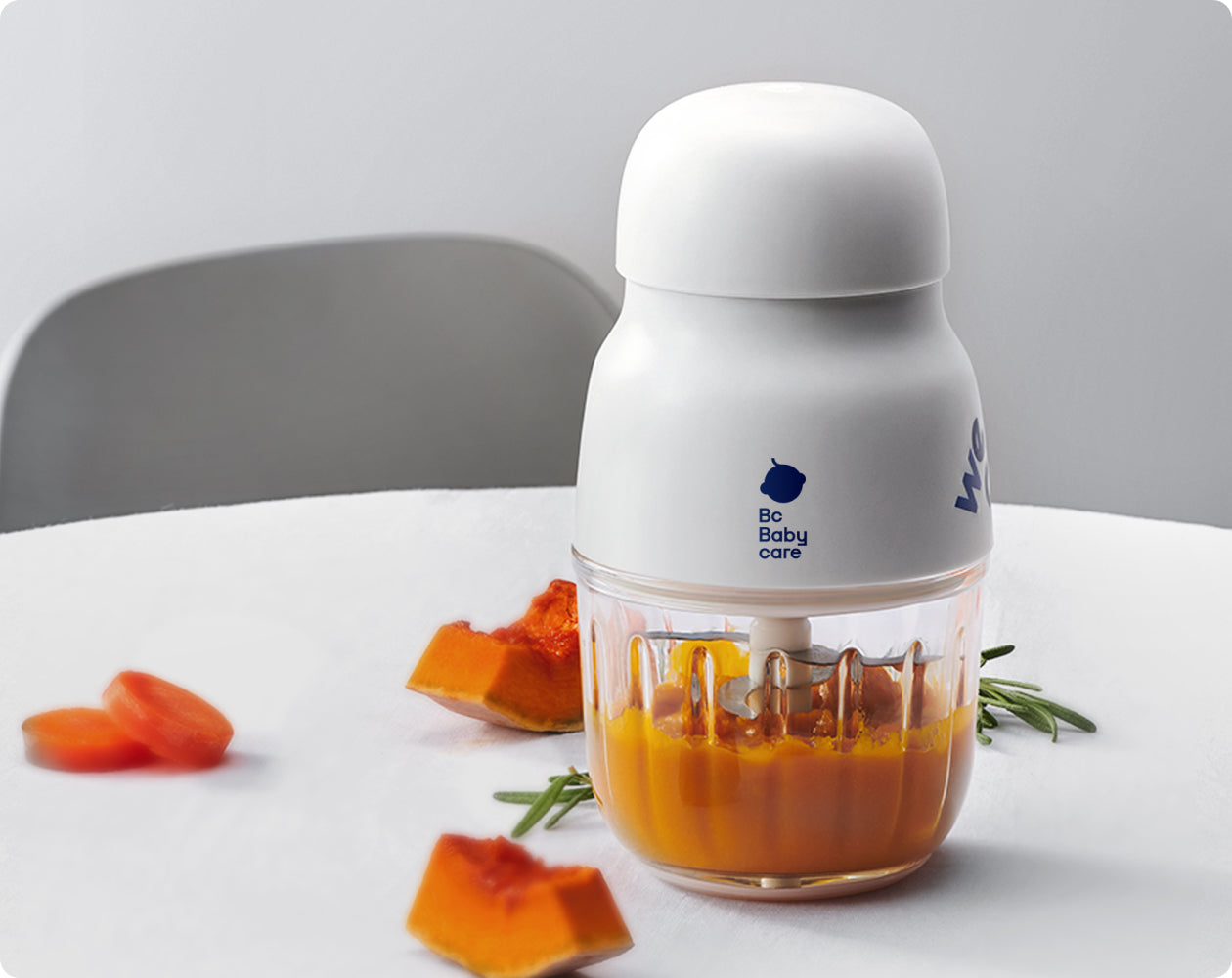 Compact BC Babycare Baby Food Maker designed to take up minimal countertop space.