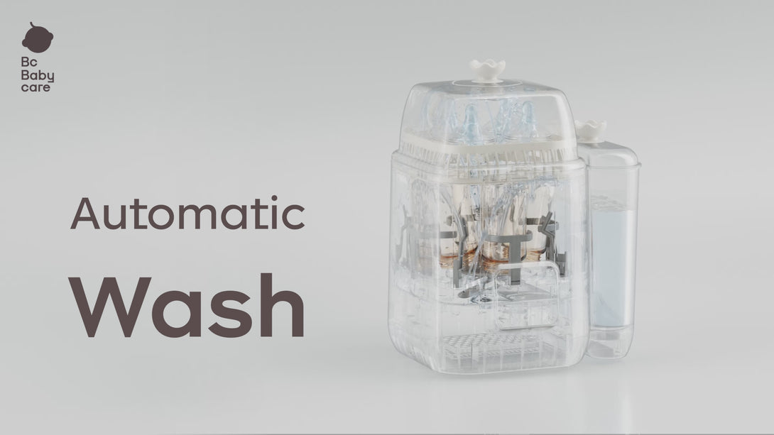 Step-by-step tutorial for Clarvion baby bottle washer: How to wash, sterilize, and dry baby bottles and pump parts automatically.